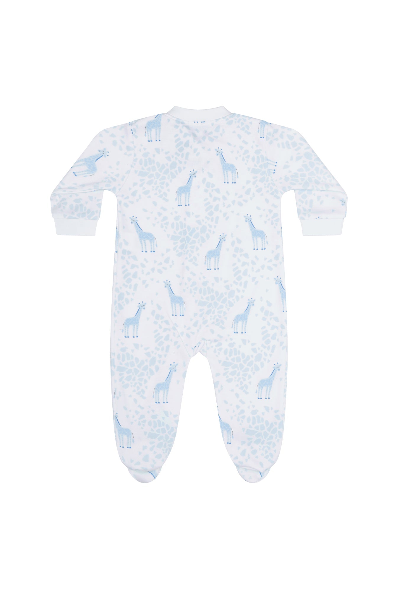 Image of Blue Giraffe Print Zipper Footie